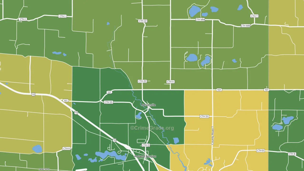 54407, WI Map of Drug-Related Crime Rates