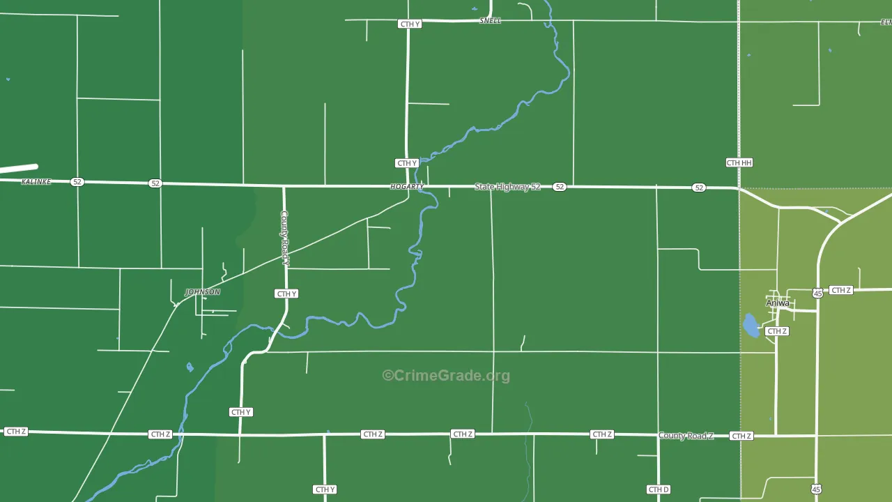 54408, WI Map of Drug-Related Crime Rates