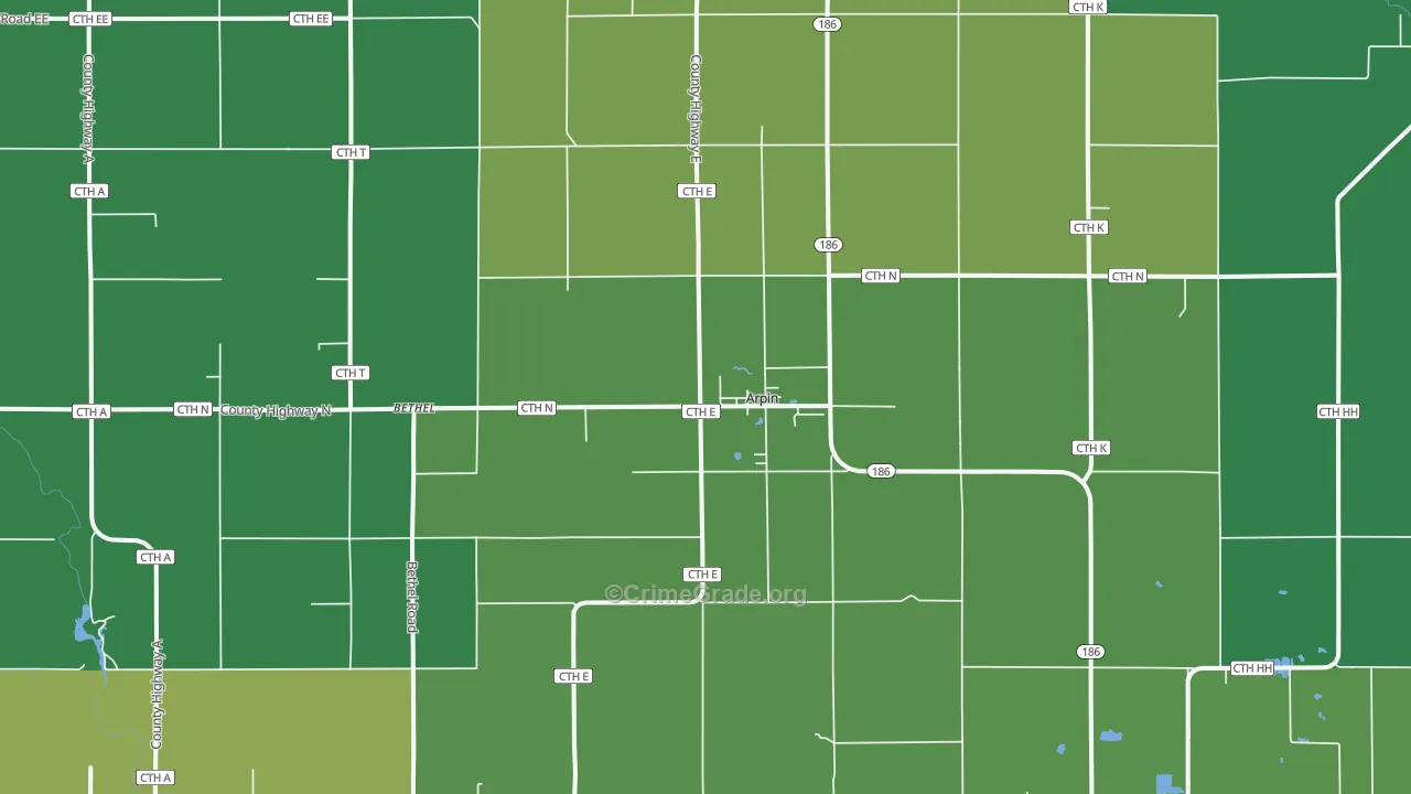 54410, WI Map of Drug-Related Crime Rates