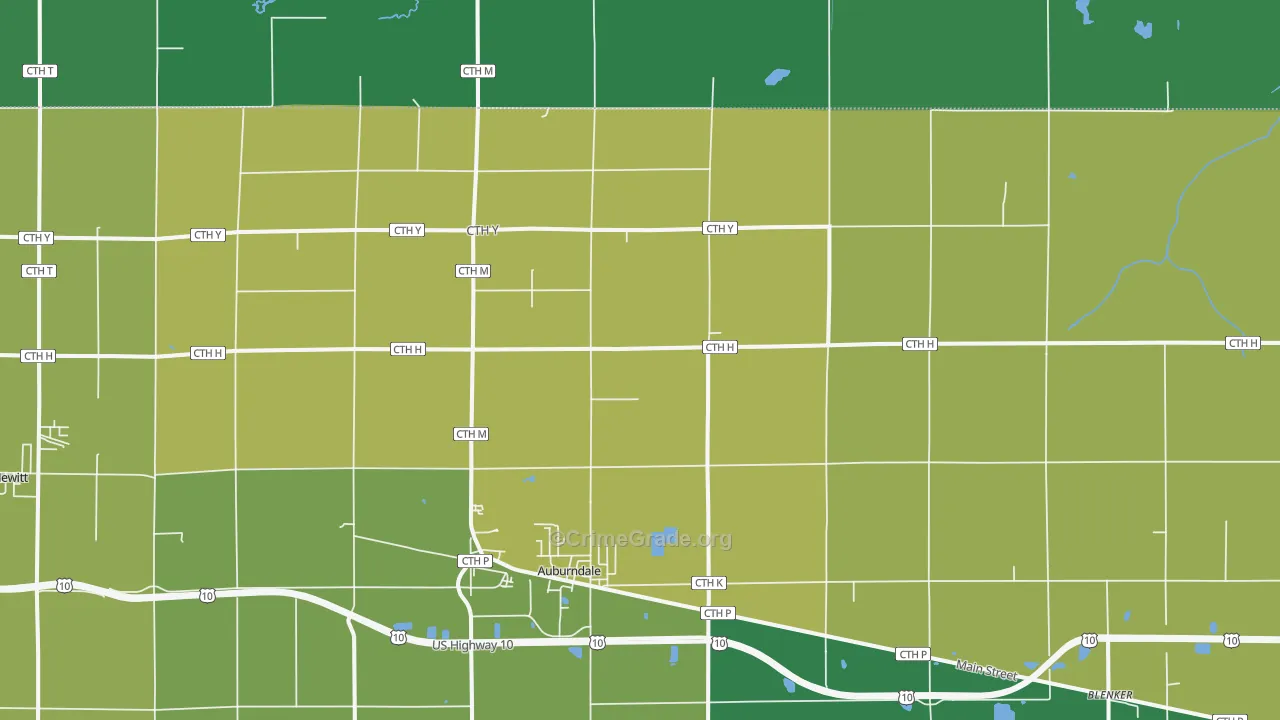 54412, WI Map of Drug-Related Crime Rates