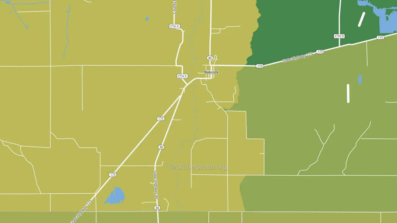 54413, WI Map of Drug-Related Crime Rates