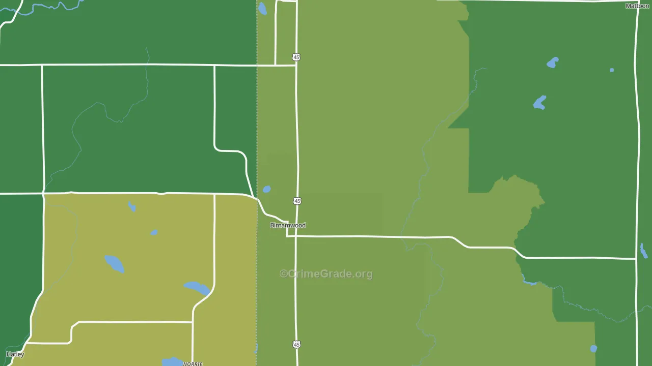 54414, WI Map of Drug-Related Crime Rates
