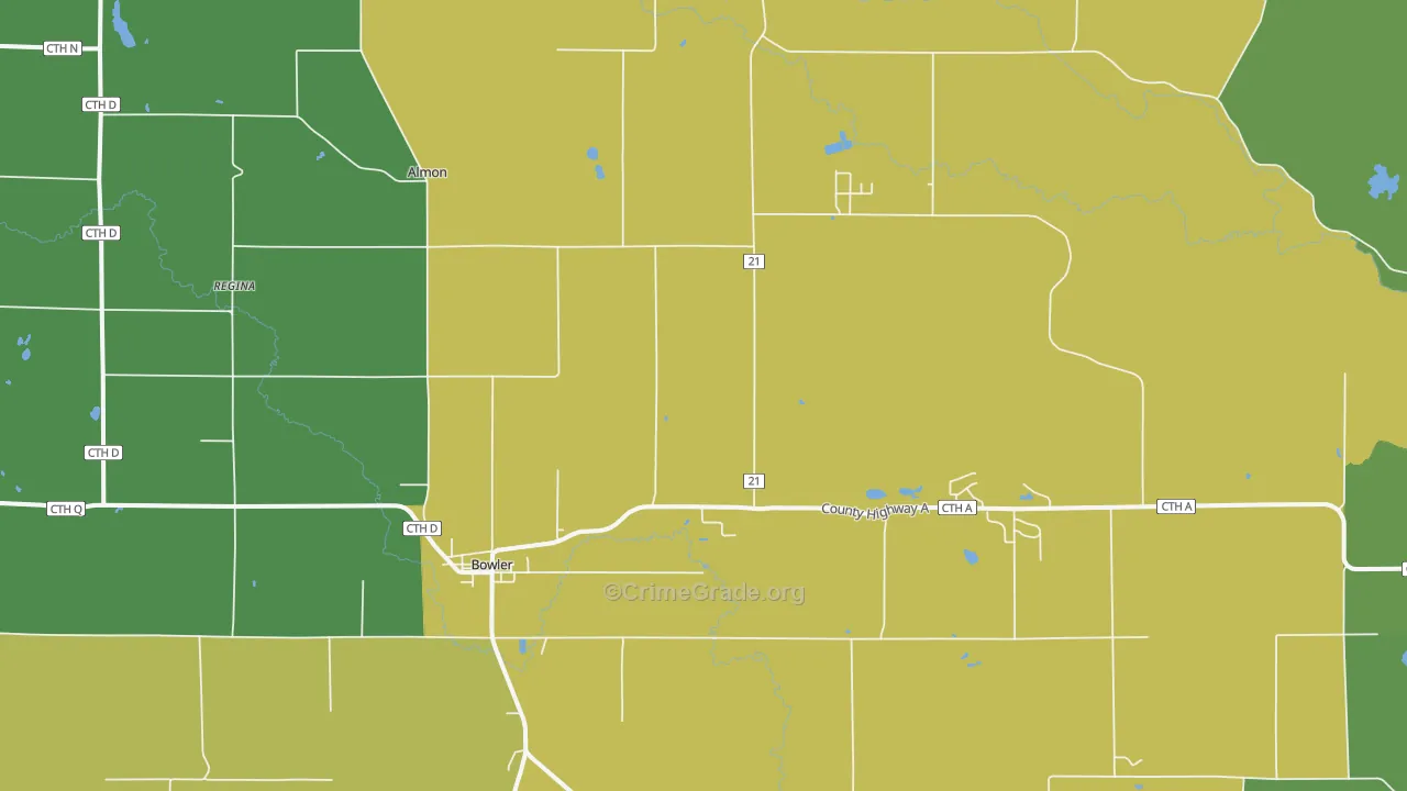 54416, WI Map of Drug-Related Crime Rates