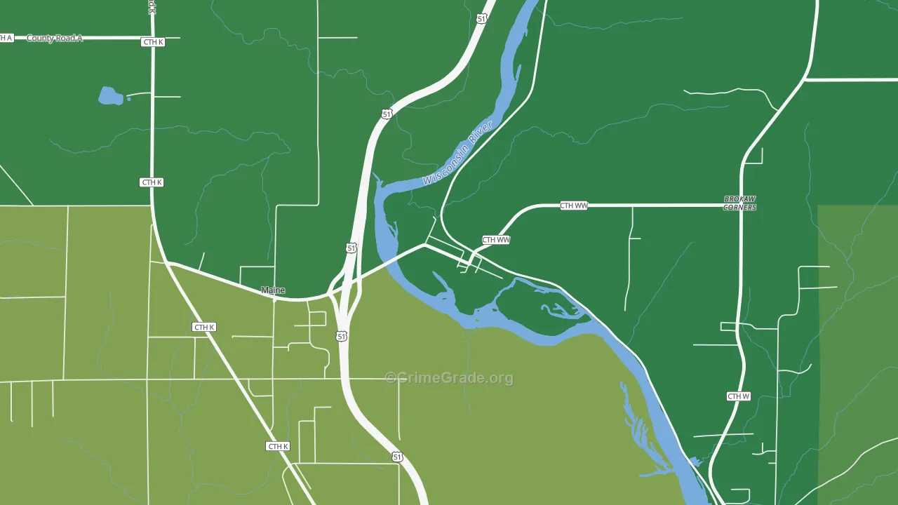 54417, WI Map of Drug-Related Crime Rates