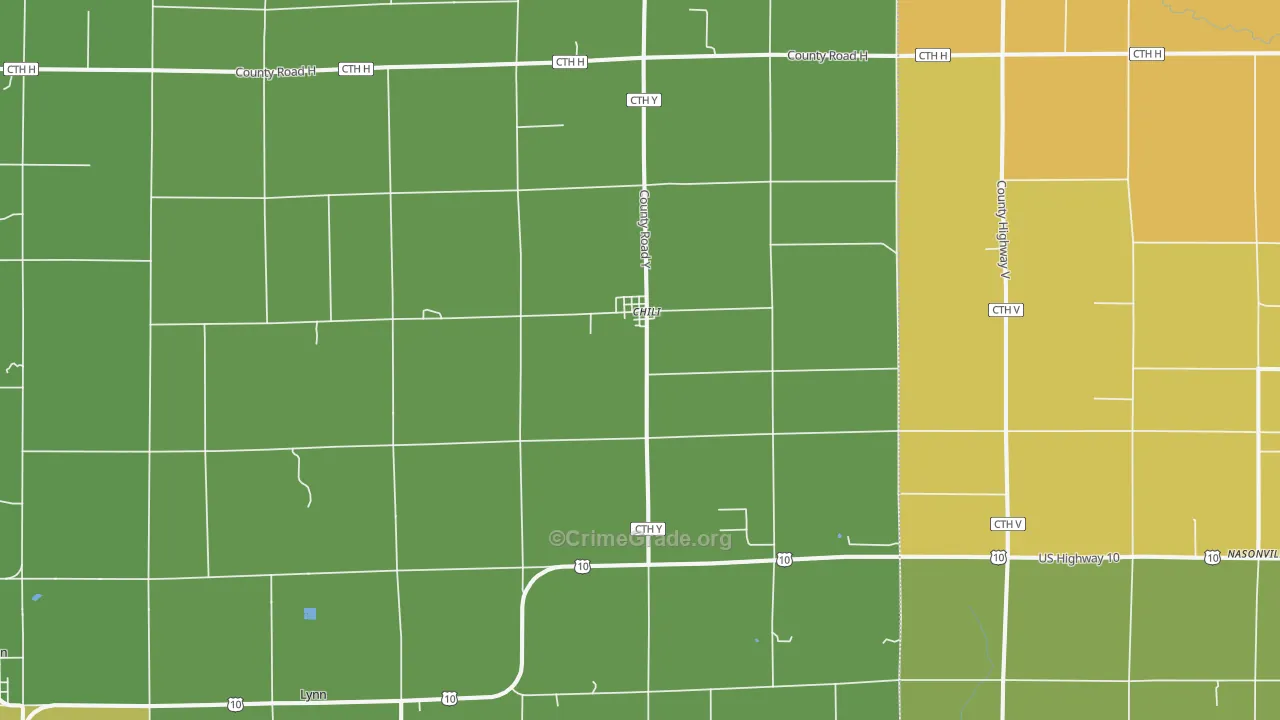 54420, WI Map of Drug-Related Crime Rates