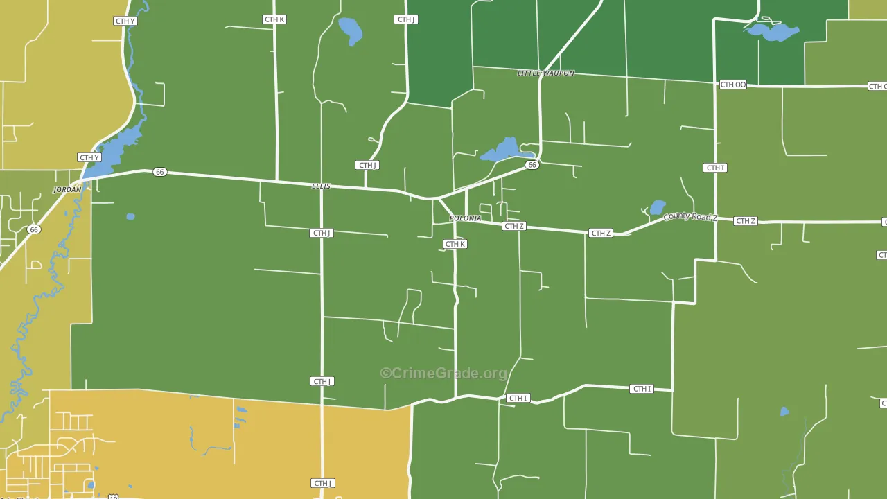 54423, WI Map of Drug-Related Crime Rates