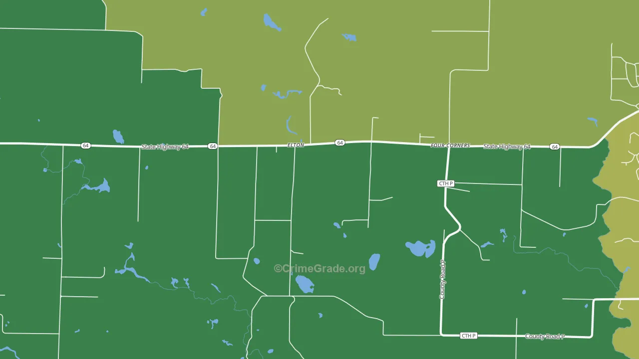 54430, WI Map of Drug-Related Crime Rates