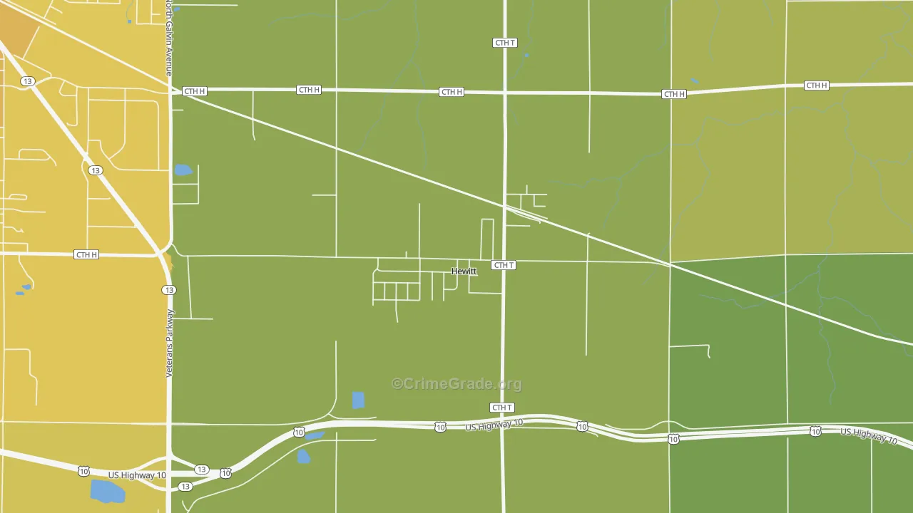 54441, WI Map of Drug-Related Crime Rates