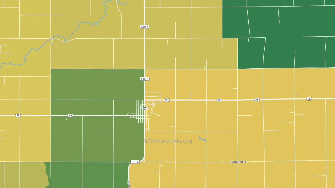 54446, WI Map of Drug-Related Crime Rates