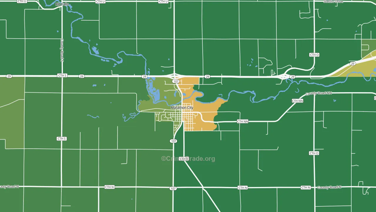 54448, WI Map of Drug-Related Crime Rates