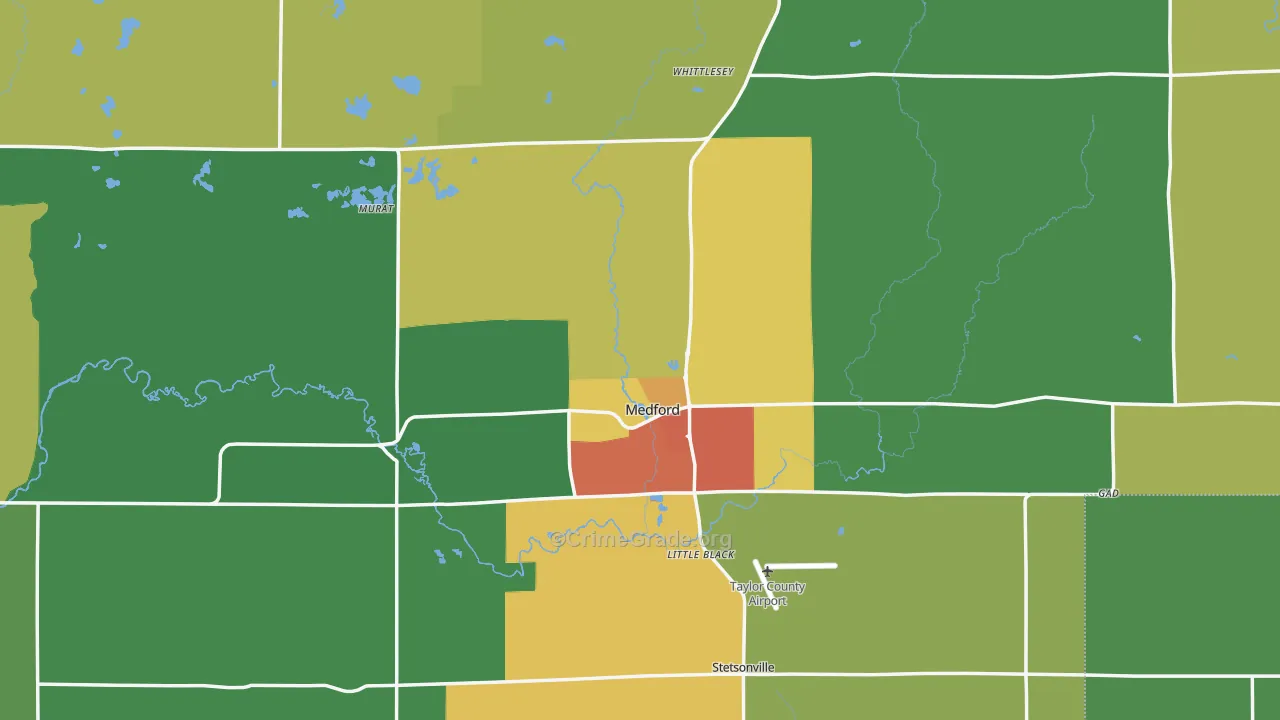 54451, WI Map of Drug-Related Crime Rates