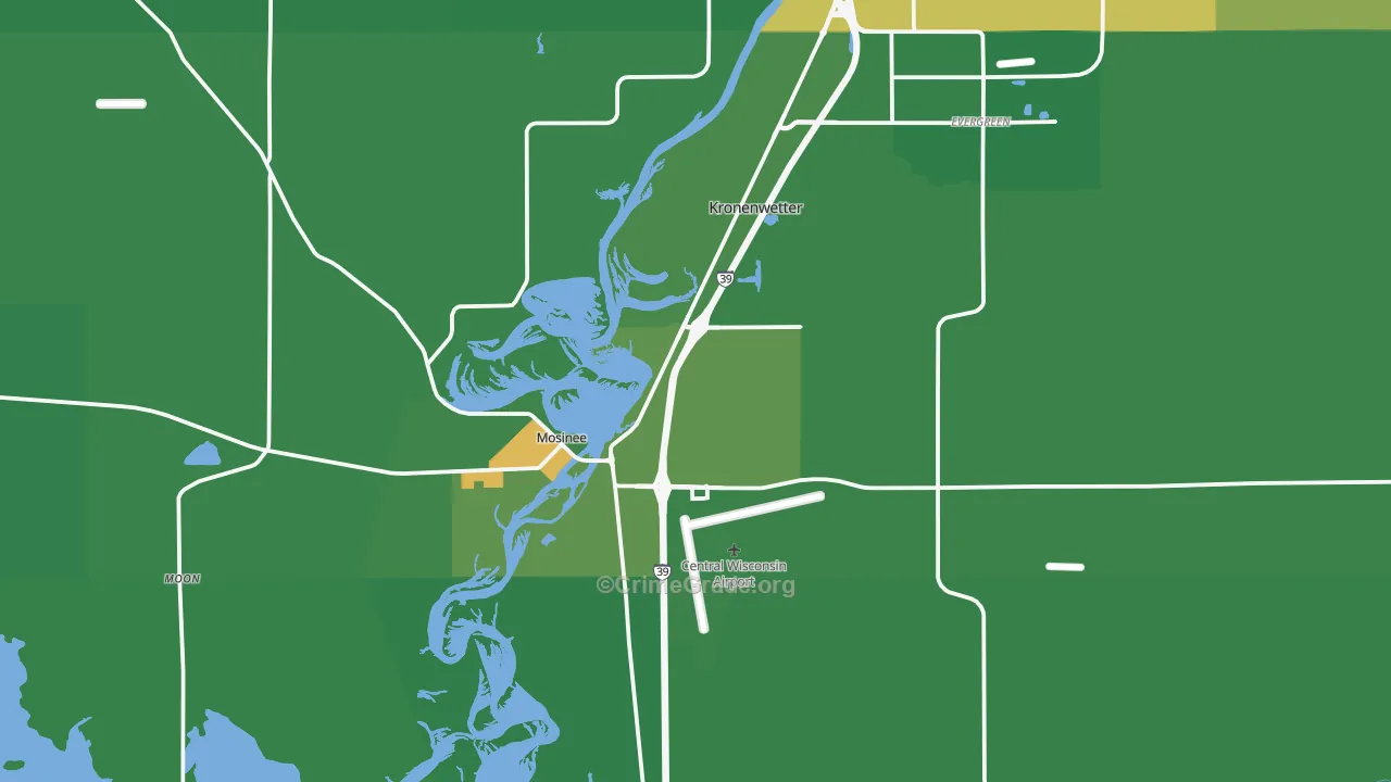 54455, WI Map of Drug-Related Crime Rates