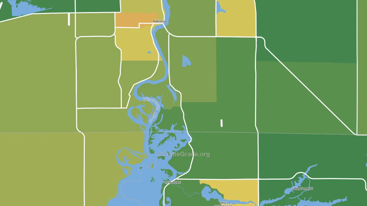 54457, WI Map of Drug-Related Crime Rates