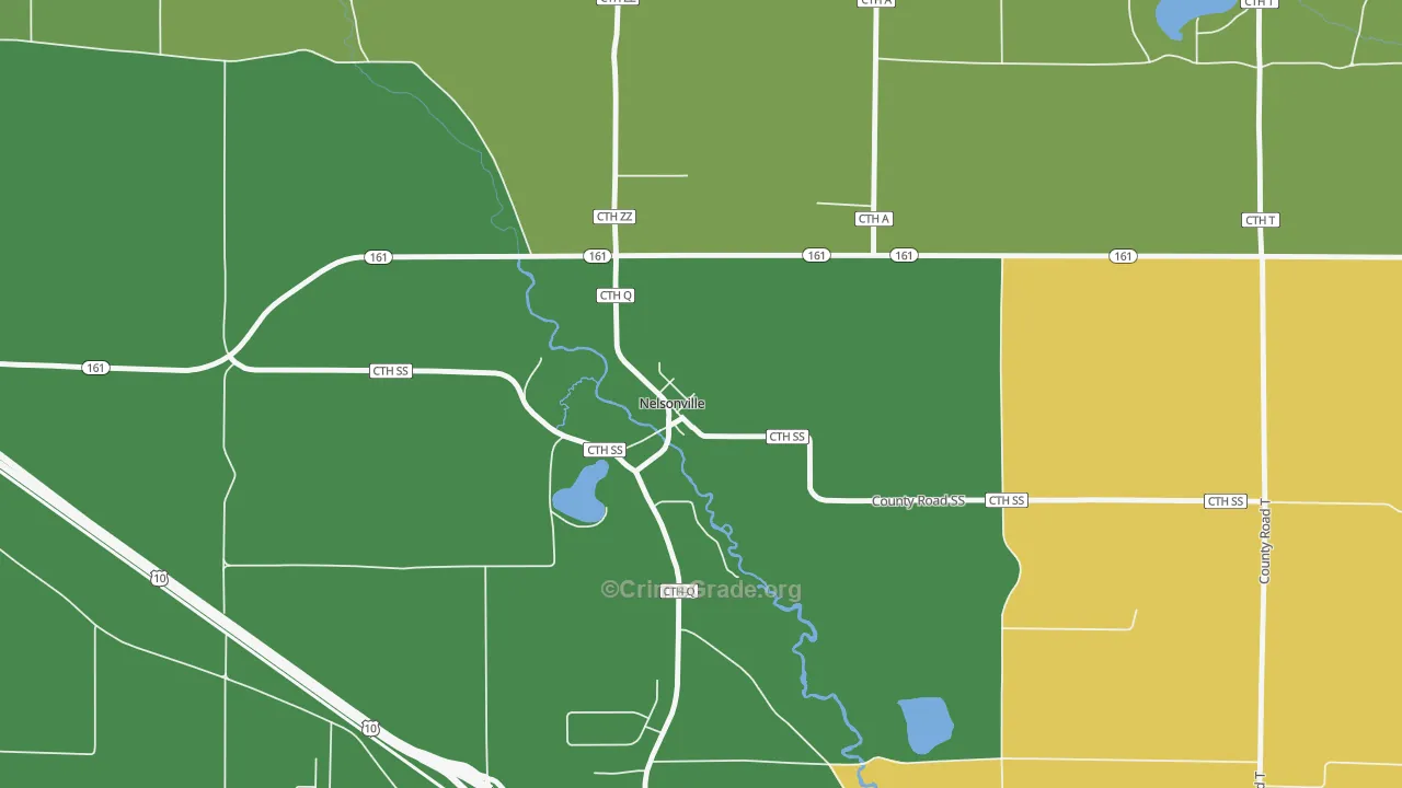 54458, WI Map of Drug-Related Crime Rates