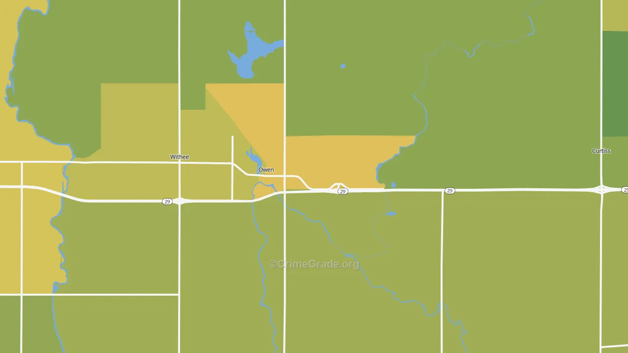 54460, WI Map of Drug-Related Crime Rates