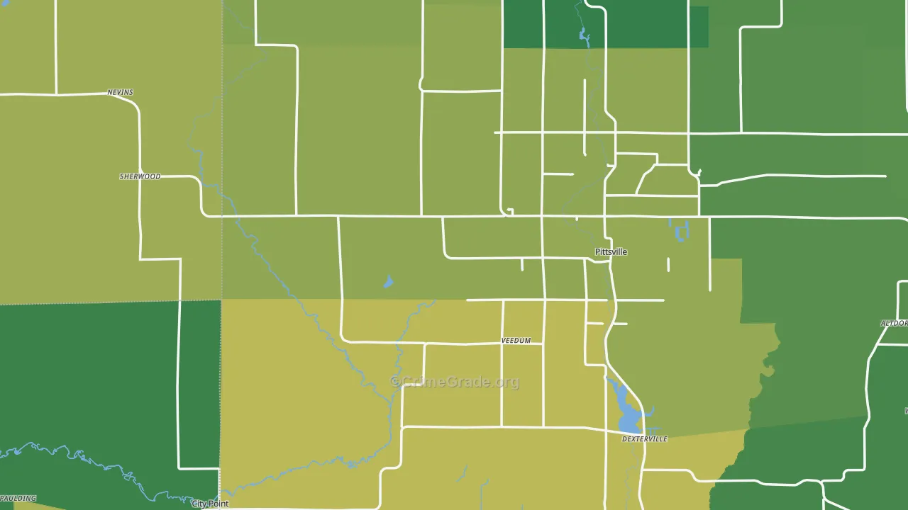 54466, WI Map of Drug-Related Crime Rates