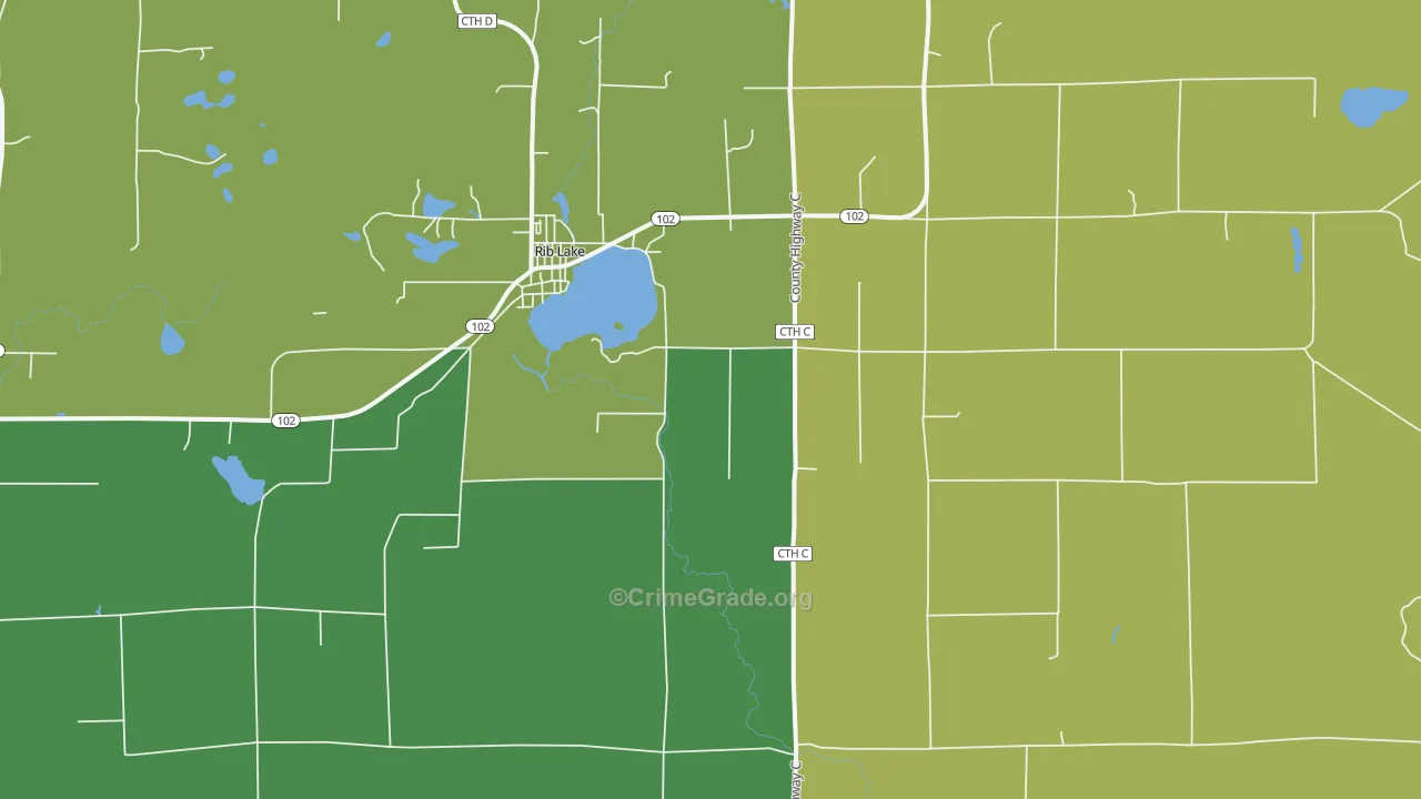 54470, WI Map of Drug-Related Crime Rates