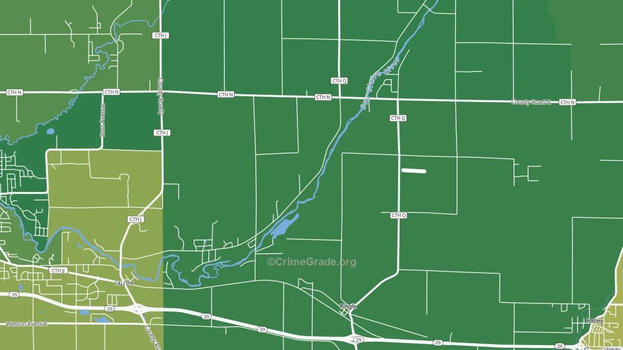54471, WI Map of Drug-Related Crime Rates