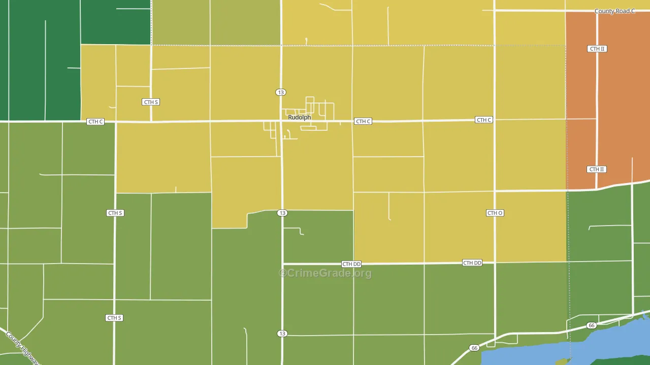 54475, WI Map of Drug-Related Crime Rates