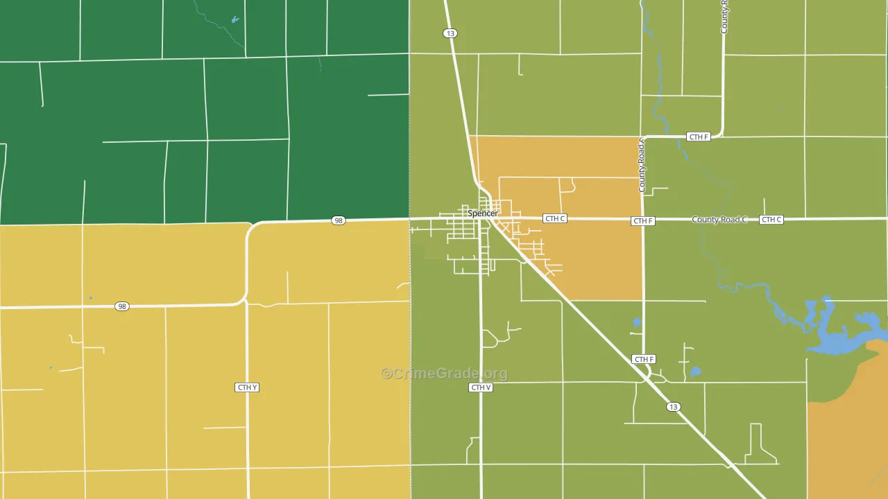 54479, WI Map of Drug-Related Crime Rates