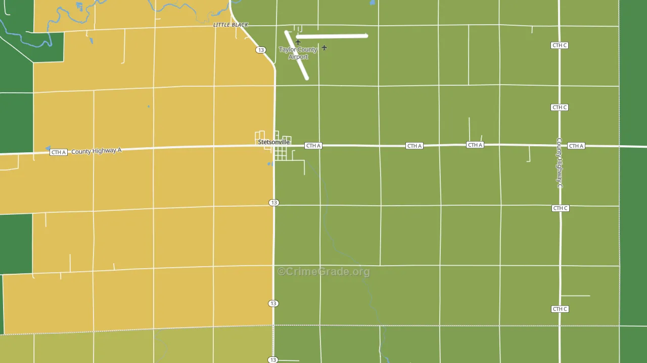 54480, WI Map of Drug-Related Crime Rates