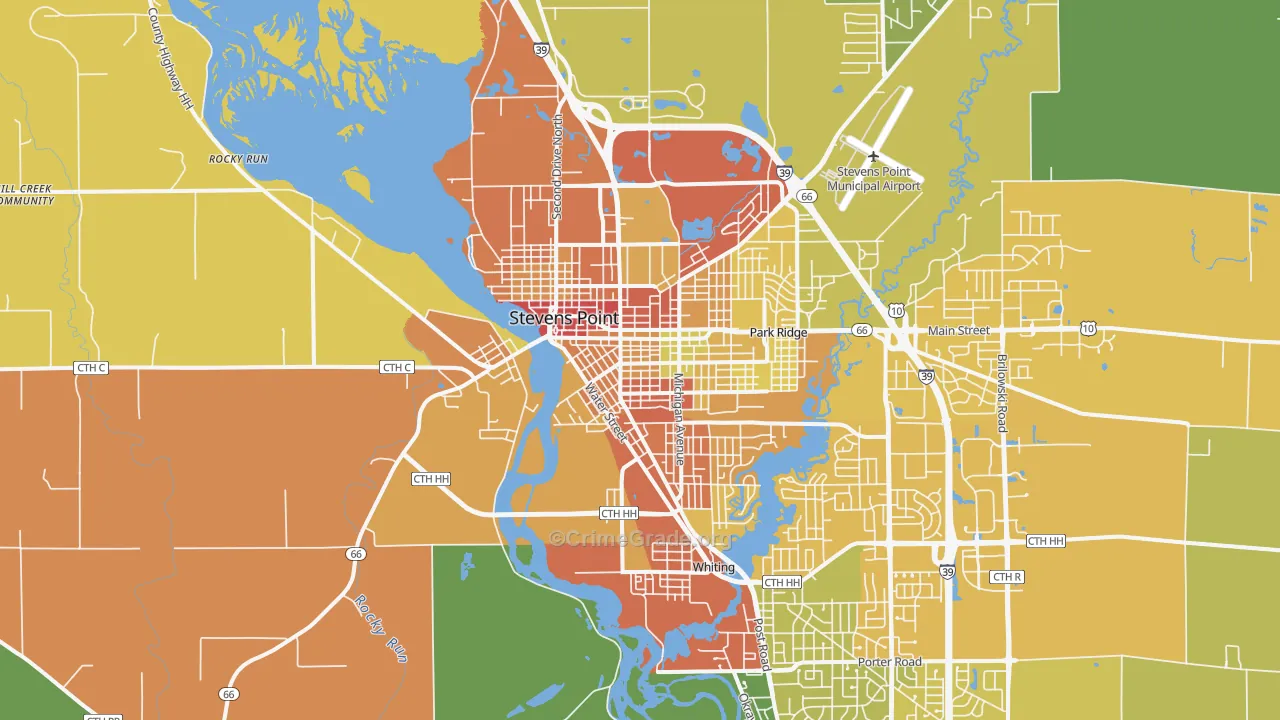 54481, WI Map of Drug-Related Crime Rates