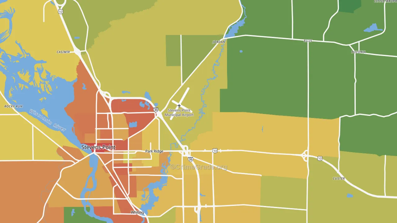 54482, WI Map of Drug-Related Crime Rates