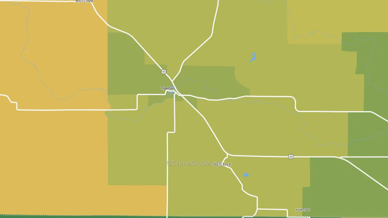 54486, WI Map of Drug-Related Crime Rates