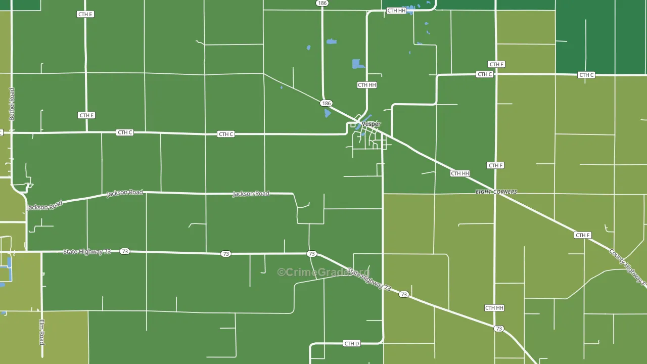 54489, WI Map of Drug-Related Crime Rates