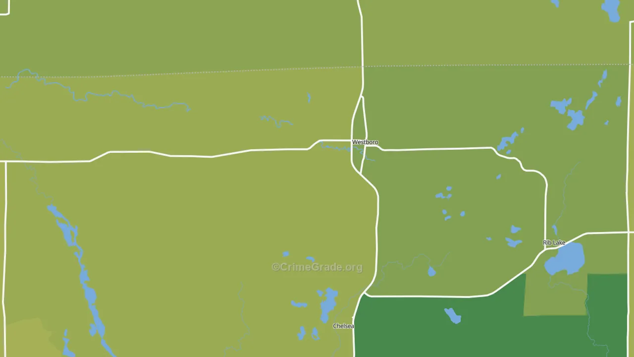 54490, WI Map of Drug-Related Crime Rates