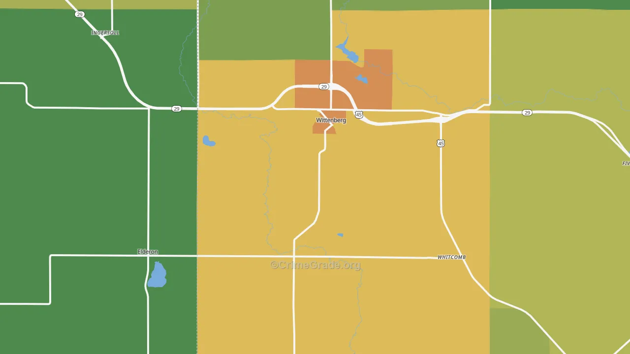 54499, WI Map of Drug-Related Crime Rates