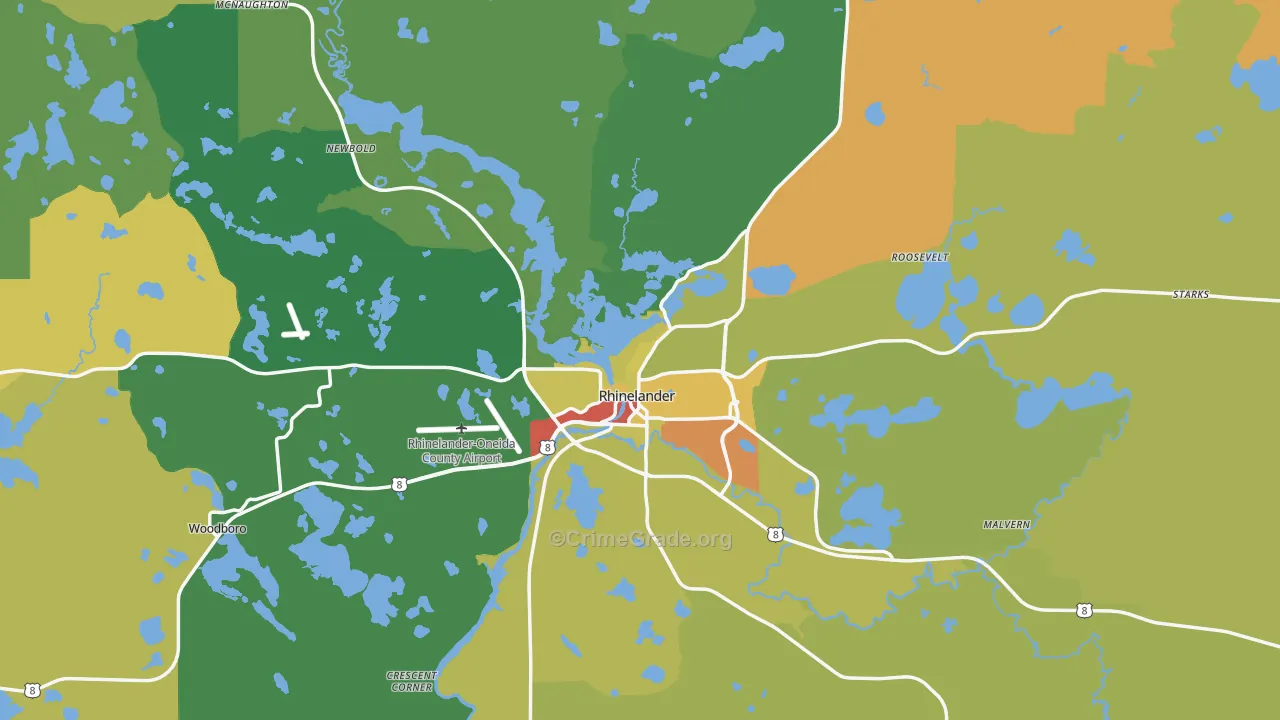 54501, WI Map of Drug-Related Crime Rates