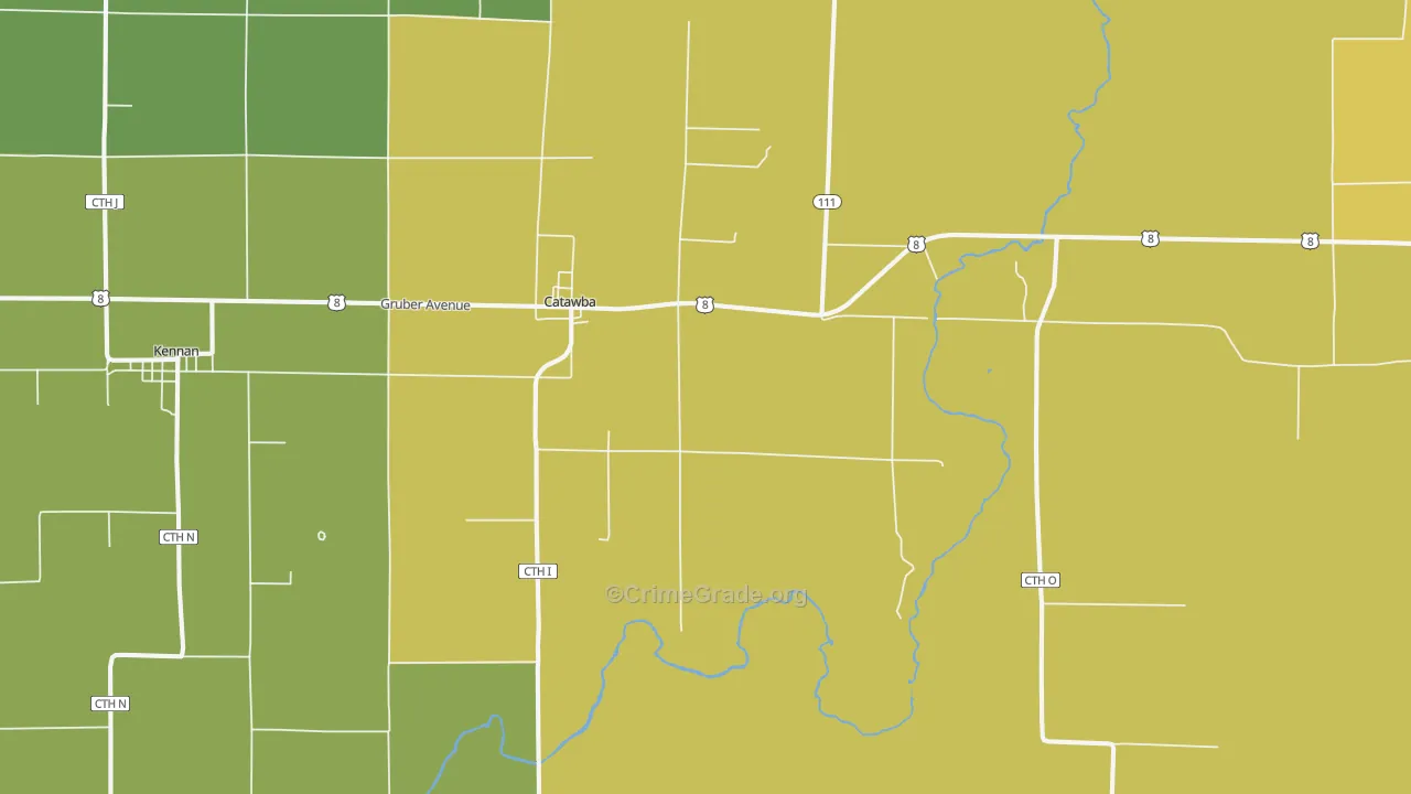 54515, WI Map of Drug-Related Crime Rates