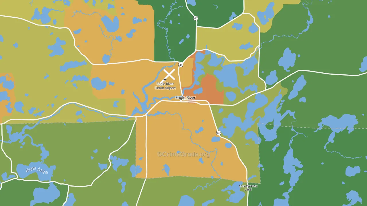54521, WI Map of Drug-Related Crime Rates