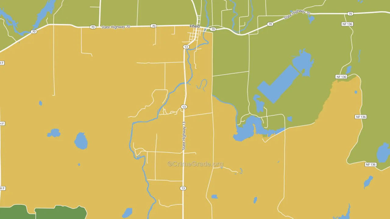 54524, WI Map of Drug-Related Crime Rates