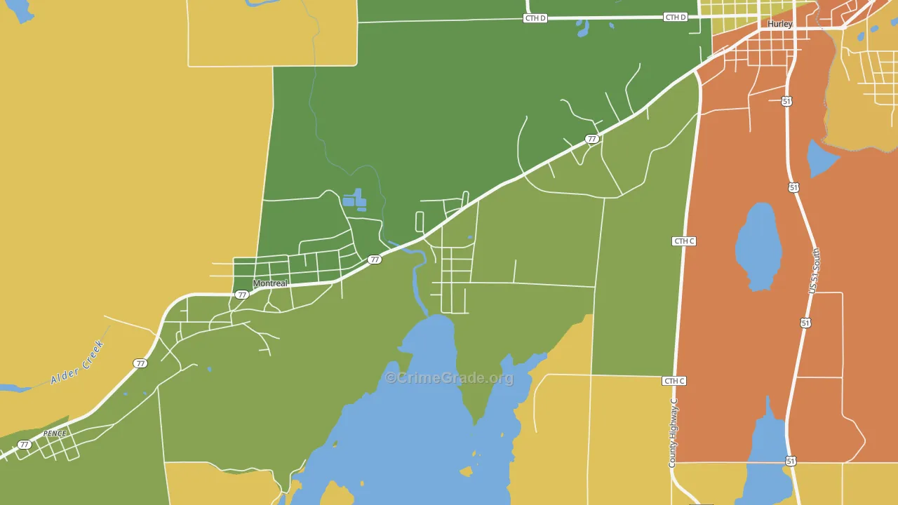54525, WI Map of Drug-Related Crime Rates