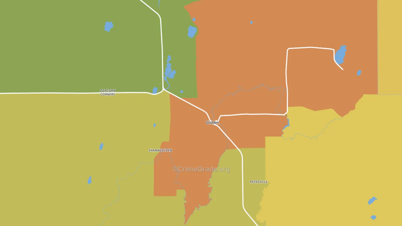 54527, WI Map of Drug-Related Crime Rates