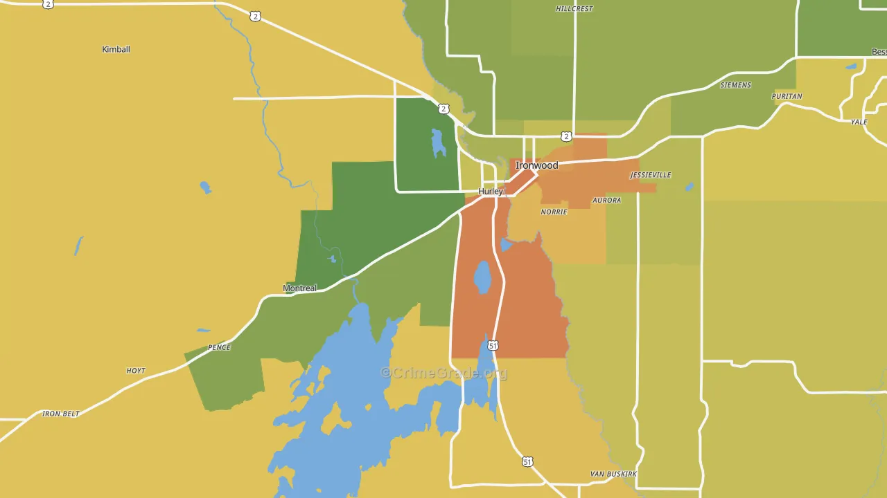 54534, WI Map of Drug-Related Crime Rates