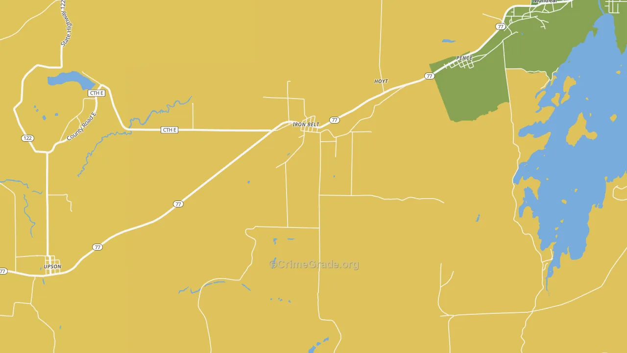 54536, WI Map of Drug-Related Crime Rates