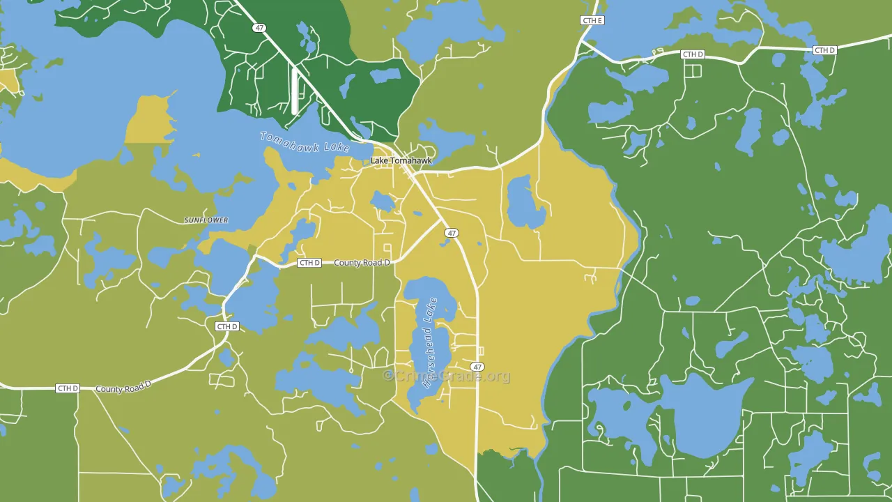 54539, WI Map of Drug-Related Crime Rates