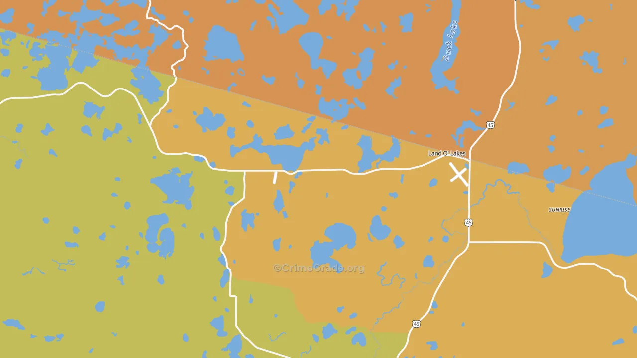 54540, WI Map of Drug-Related Crime Rates