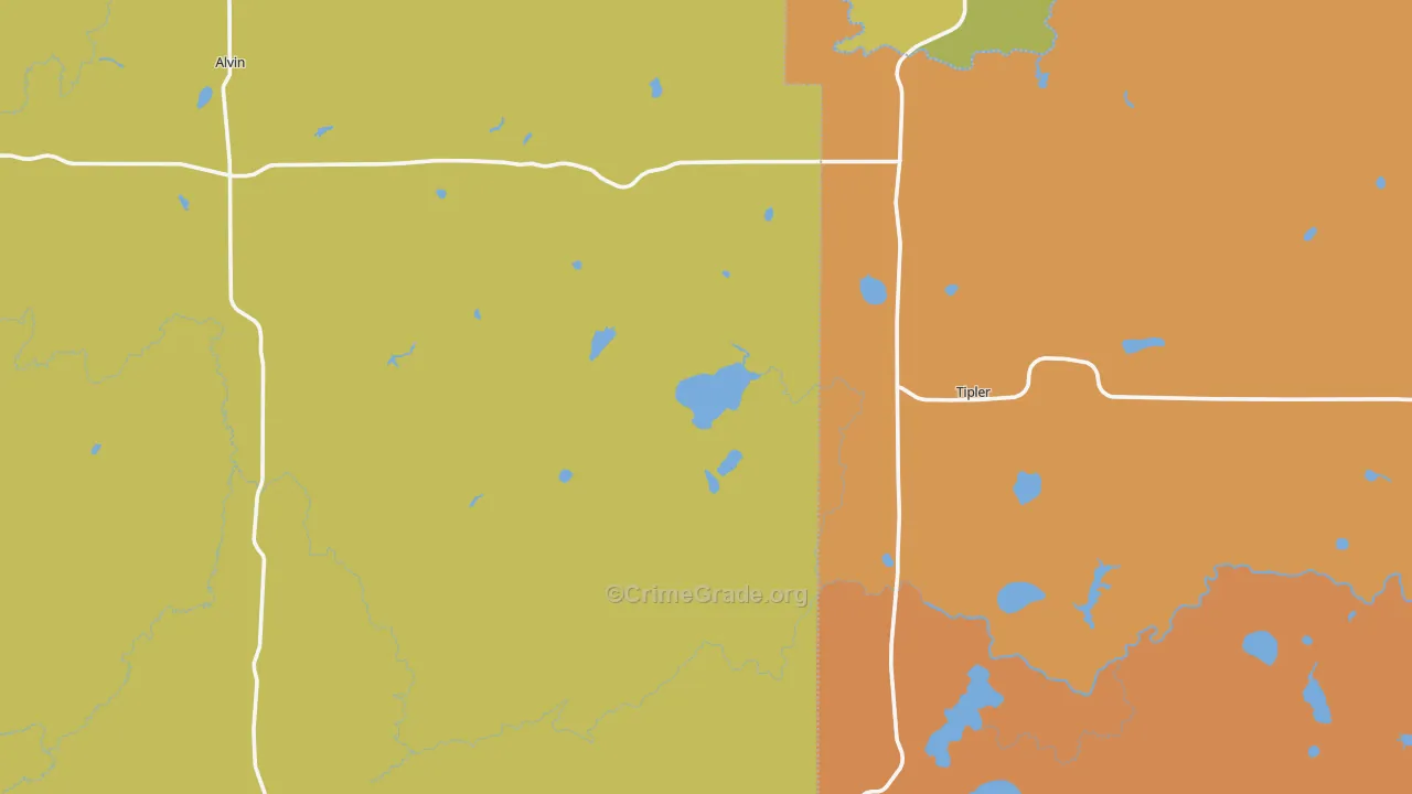 54542, WI Map of Drug-Related Crime Rates