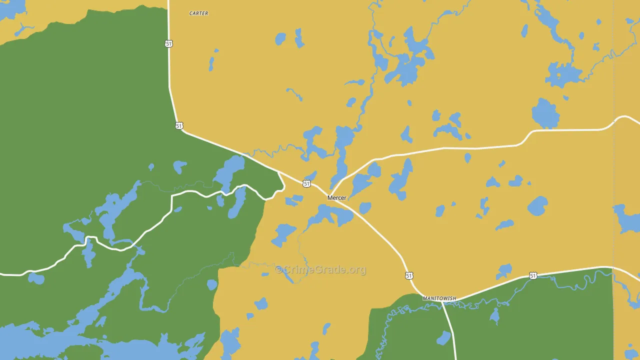54547, WI Map of Drug-Related Crime Rates