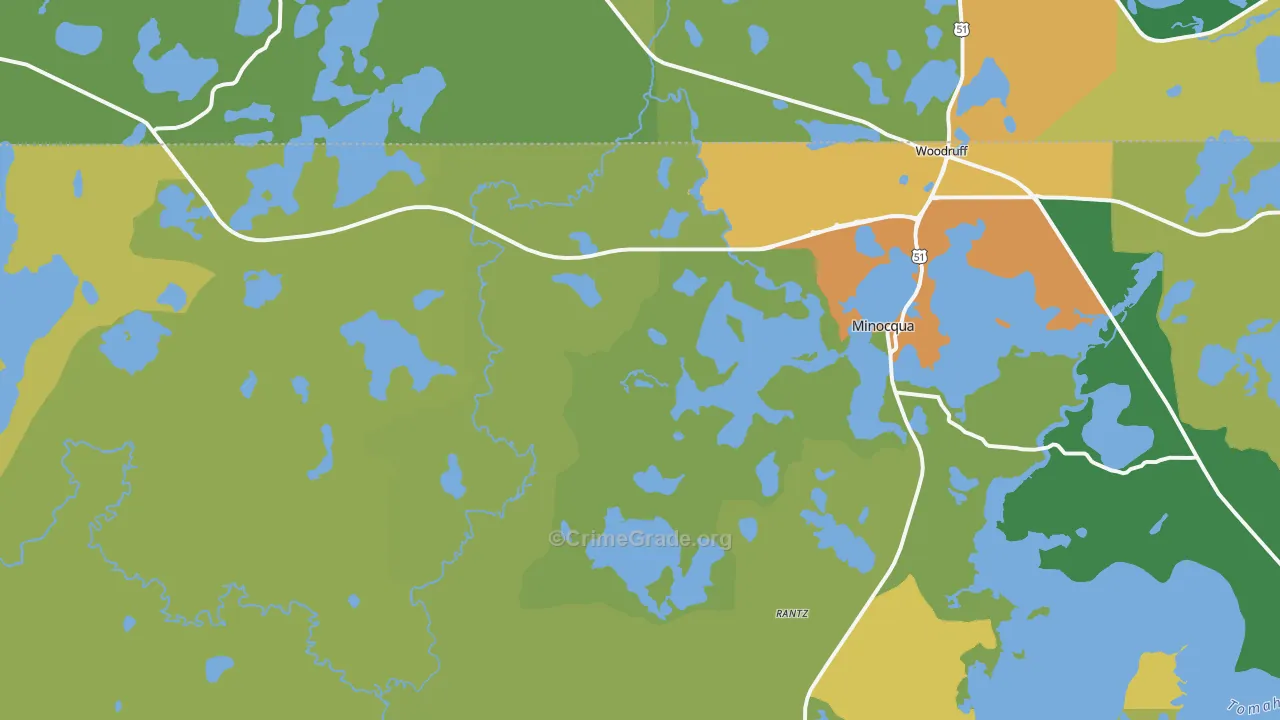 54548, WI Map of Drug-Related Crime Rates