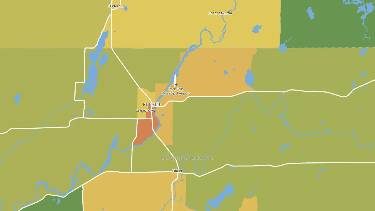 54552, WI Map of Drug-Related Crime Rates
