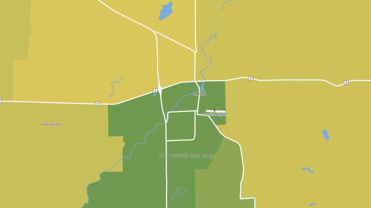 54556, WI Map of Drug-Related Crime Rates
