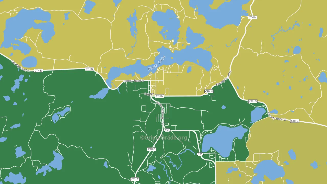 54560, WI Map of Drug-Related Crime Rates