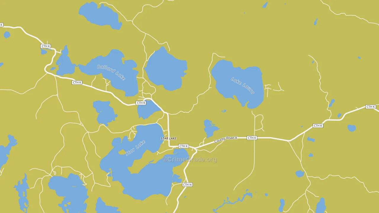 54561, WI Map of Drug-Related Crime Rates