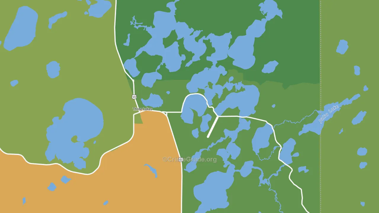 54562, WI Map of Drug-Related Crime Rates