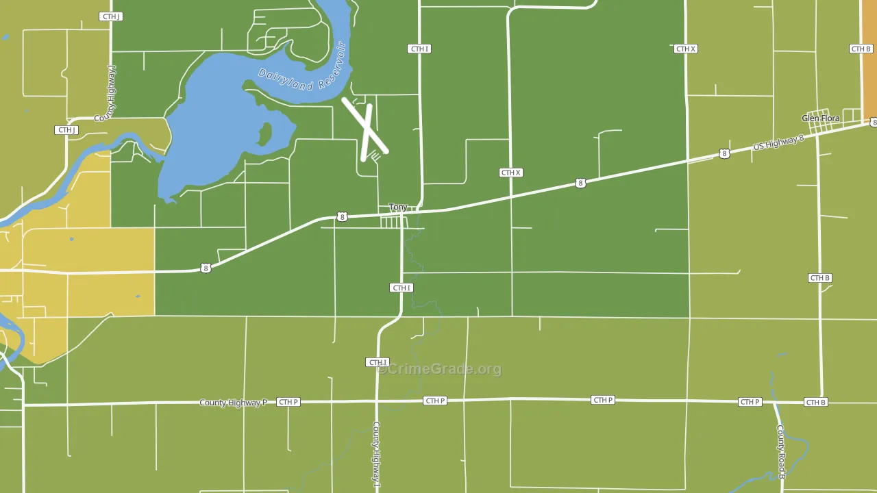 54563, WI Map of Drug-Related Crime Rates